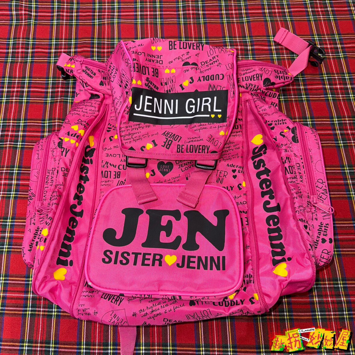 【现货掉落】sister jenni日牌中古稀有孤品可爱黑粉双肩包辣妹