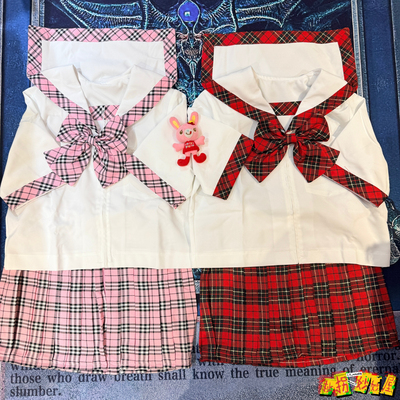 【1-2个月发】bodyline日牌全新未拆封苏格兰粉红格jk水手服萌款