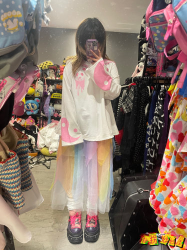 【现货掉落】ACDCRAG中古稀有孤品可爱日牌彩虹色sk长裙decora