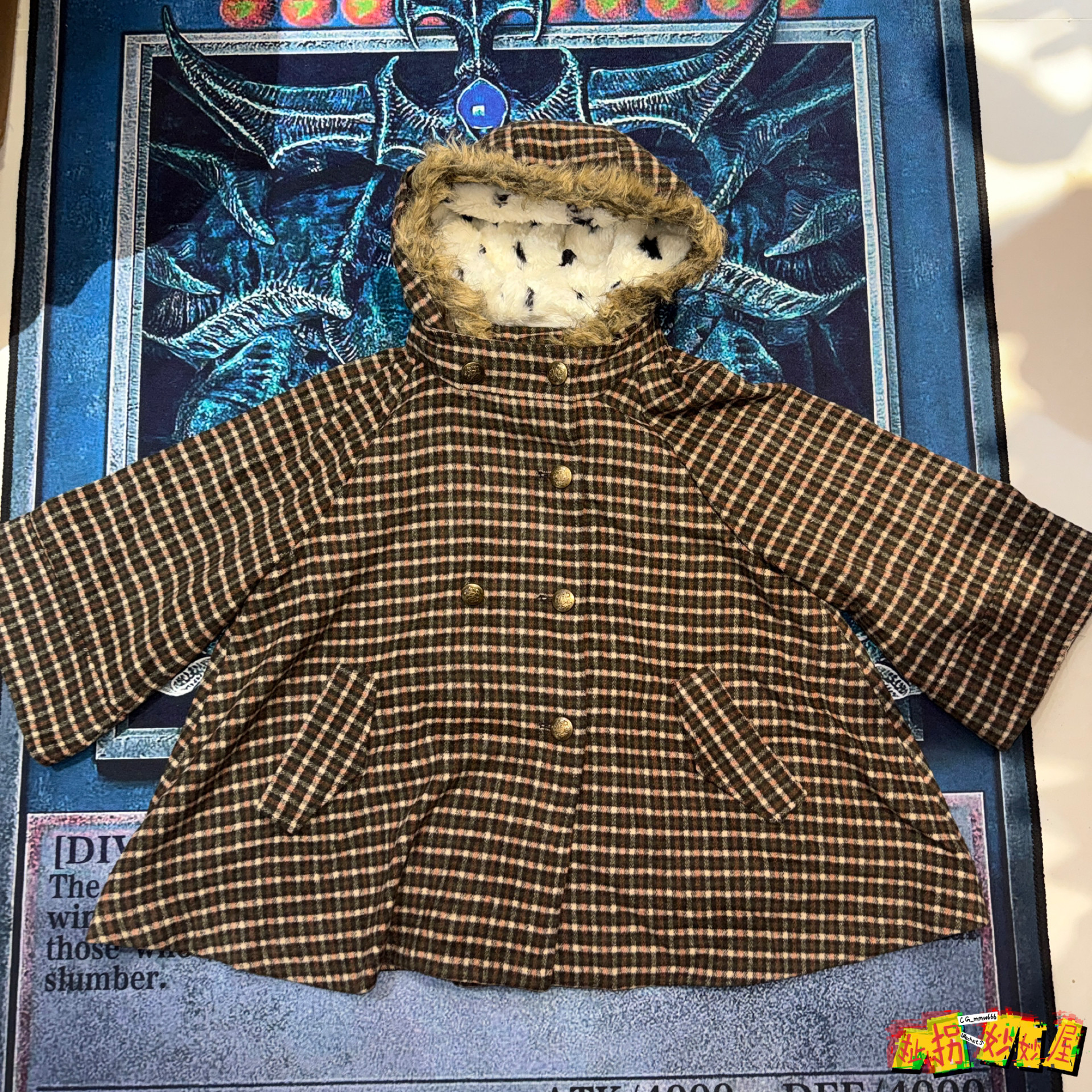 【现货掉落】日牌中古稀有孤品可爱呢子大衣外套格纹古着vintage