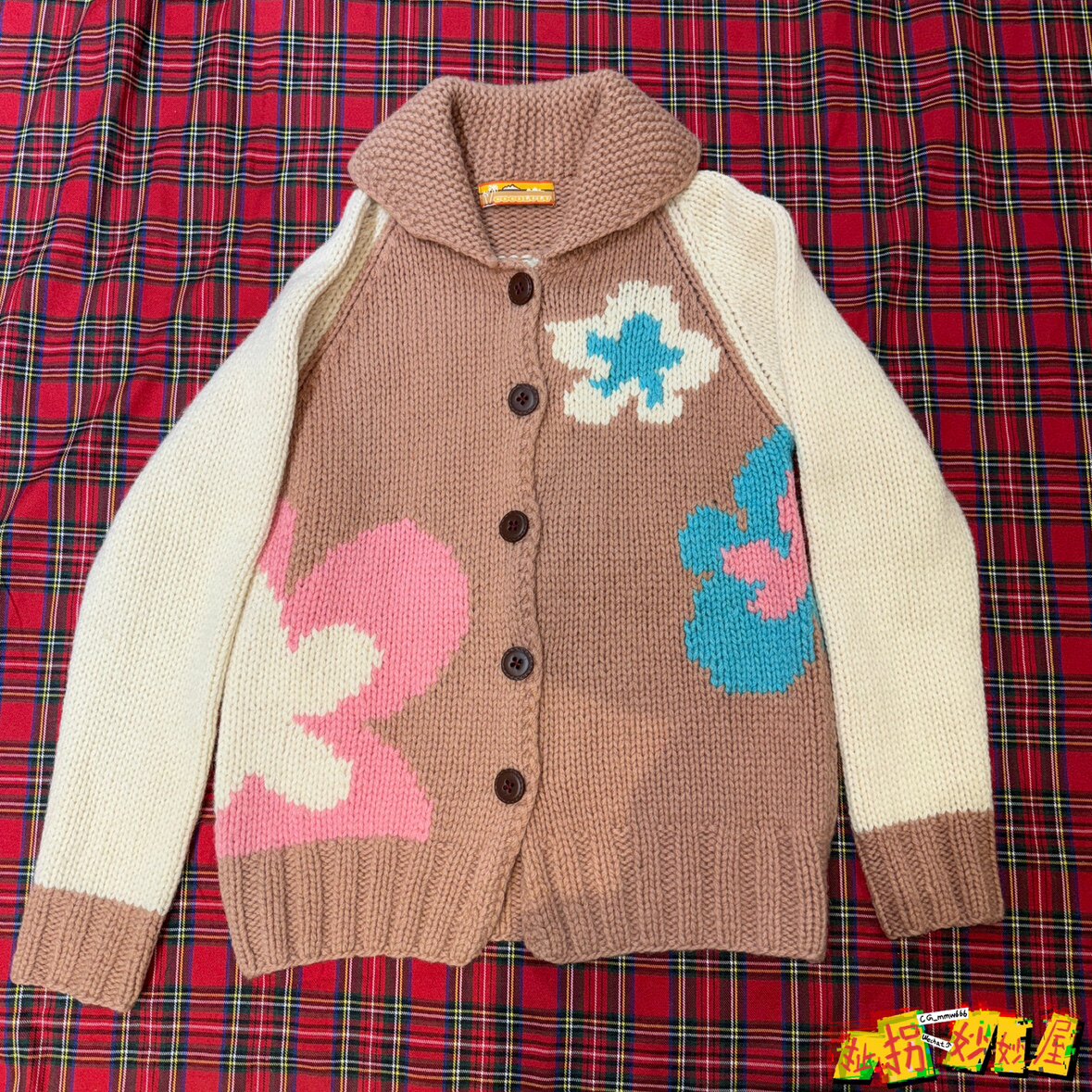 【现货掉落】cocolulu日牌中古稀有孤品可爱夏威夷风针织毛衣外套