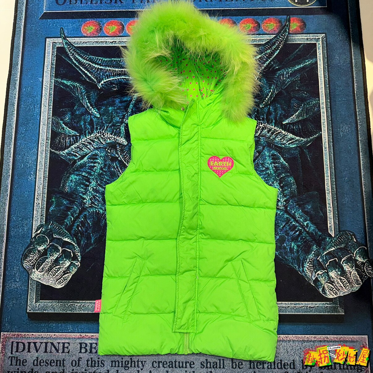 【现货掉落】 earthmagic日牌中古稀有孤品可爱连帽羽绒背心马甲