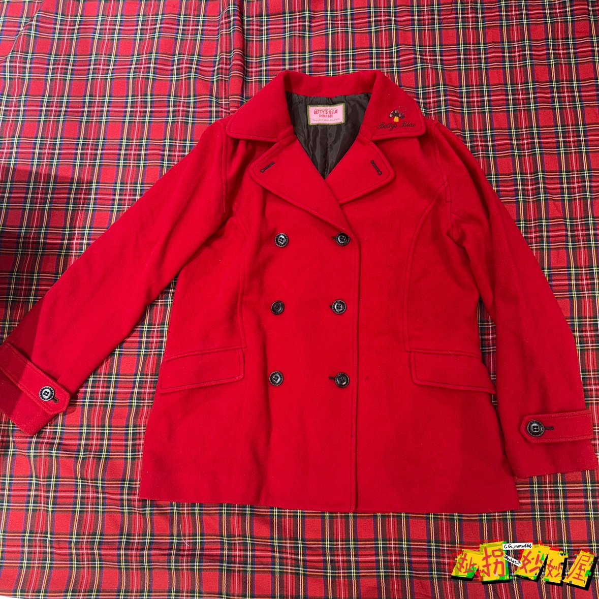 【现货掉落】Bettyblue日牌中古稀有孤品可爱呢子大衣外套显白vtg