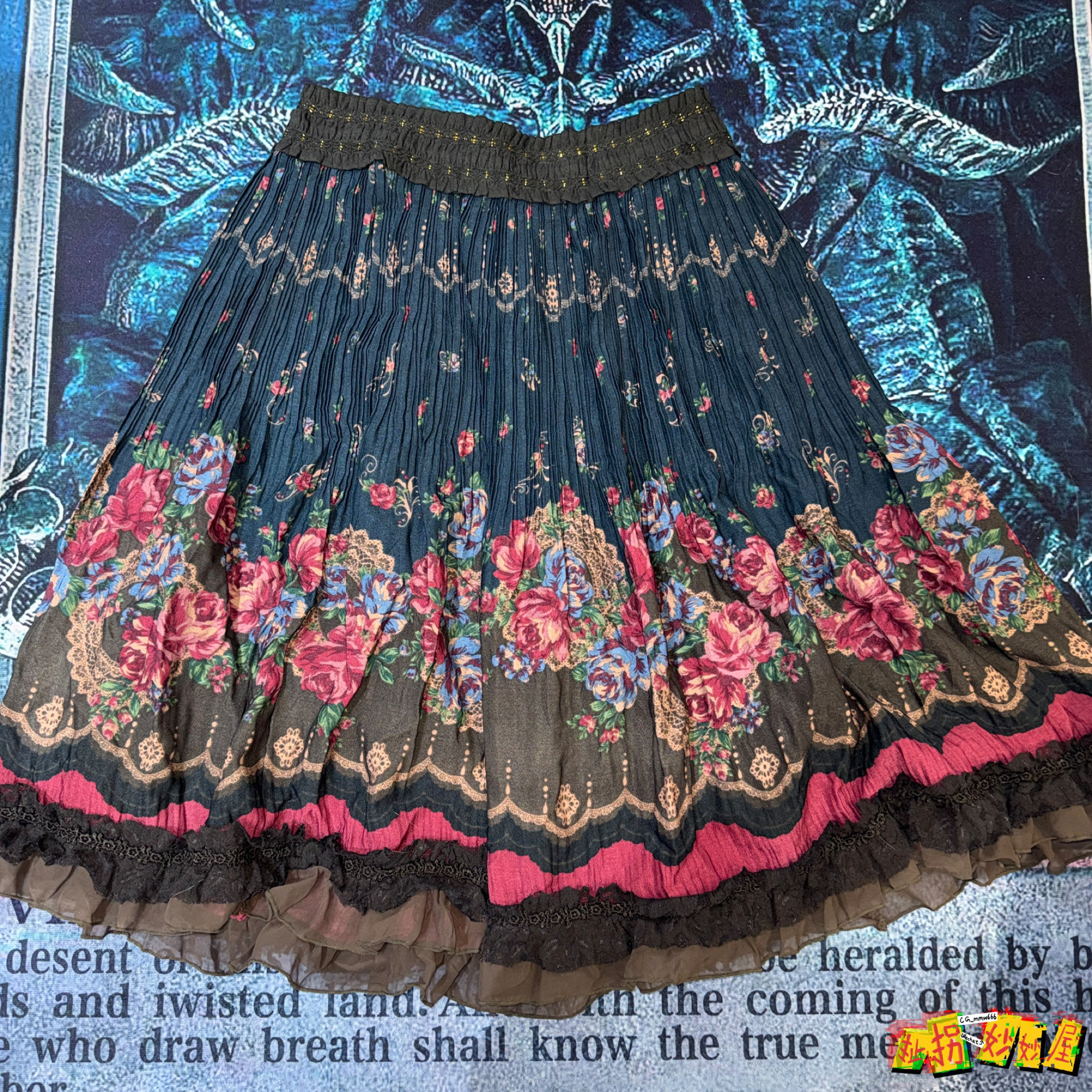 【现货掉落】axesfemme日牌中古稀有孤品半身裙sk古着cla系lo裙