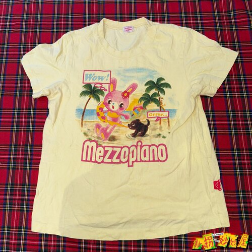 【现货掉落】mezzopiano日牌中古稀有孤品可爱短袖T恤原宿童趣y2k