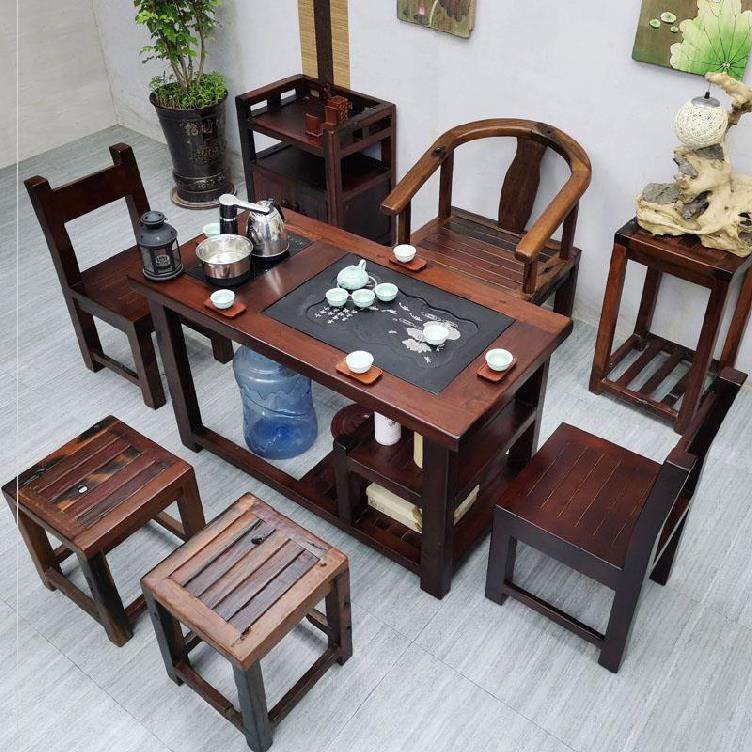 老船木茶水台简单会客怀旧茶道套装功夫茶桌椅组合小户型三件套在类目 住宅家具, 几类, 茶几中 - 来自Buy2taobao.com提供专业的淘宝代购服务