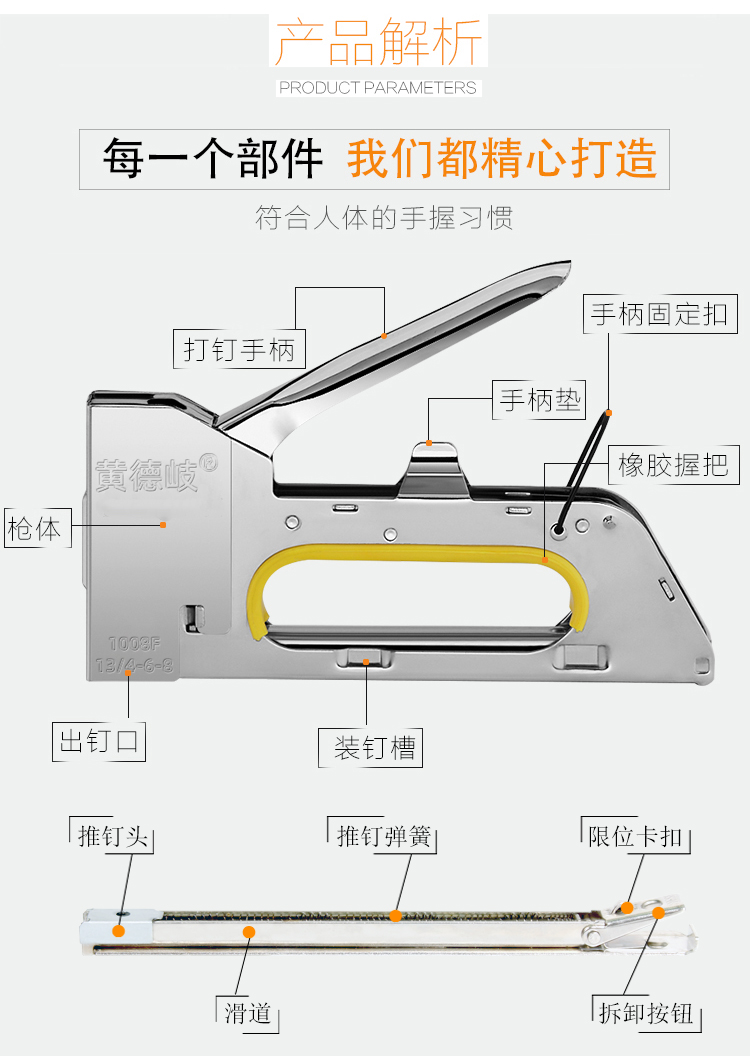 包邮手动码钉枪马丁枪U型钉门形钉枪射钉枪广告喷绘绷油画布1008F 3C数码配件 USB多功能数码宝 原图主图