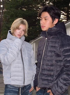 EME 马年限定可拆卸帽型排骨羽绒服男女冬季国标90白鸭绒保暖外套