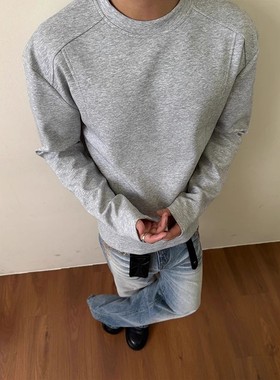 EME 320g澳产氨纶太空棉空气层长袖T恤男女秋季boxy短宽打底上衣