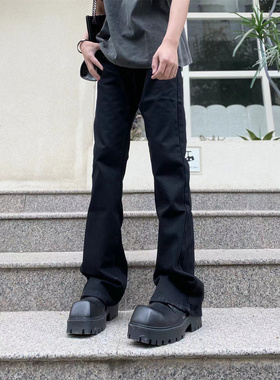 KAFER 美式vibe巴黎黑色牛仔裤男微喇弯刀神裤复古cleanfit裤子潮