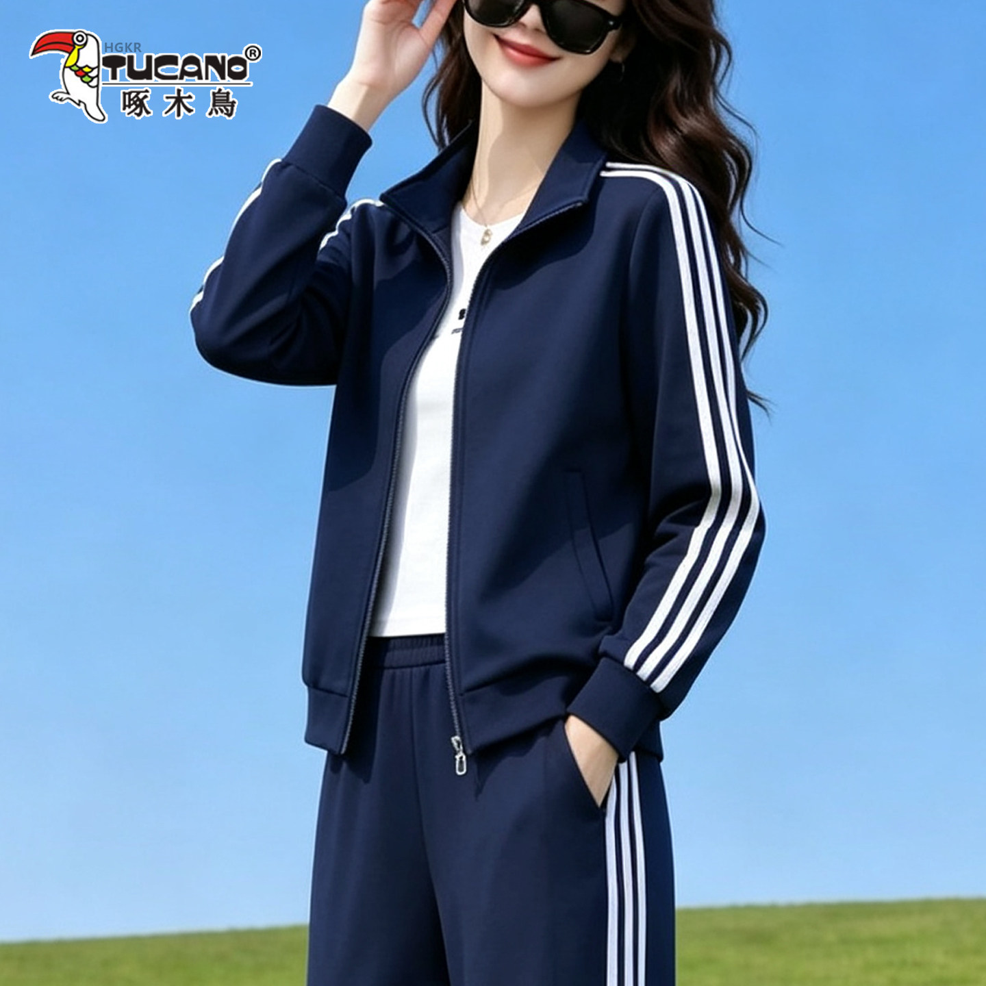 啄木鸟运动风拉链外套女2026新款