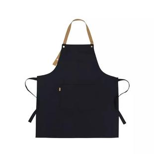 北欧帆布围裙时尚 简约防水印字定制logo厨房餐厅工作室服务员男女