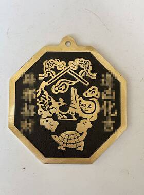 黄铜家用八卦镜太极平面镜佛具用品摆件铜器工艺品