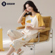 简约纯色全棉宽松家居服 睡衣套装 睡衣女可外穿纯棉夏季 短袖