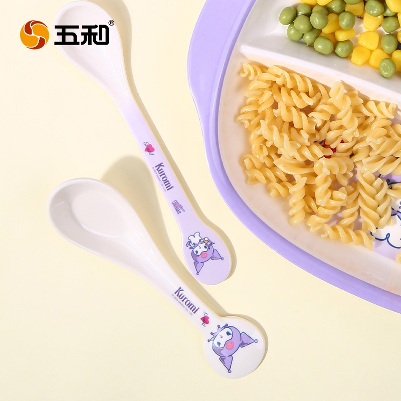 五和 库洛米儿童勺子宝宝餐具婴儿专用辅食勺密胺卡通吃饭勺调羹,婴童用品,儿童勺,淘宝优惠券,粉丝福利购,淘宝优惠卷