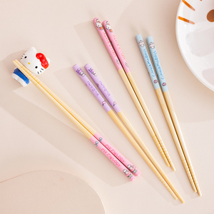三丽鸥正版可爱卡通少女心光滑天然竹木防滑家用筷子餐具一人一筷