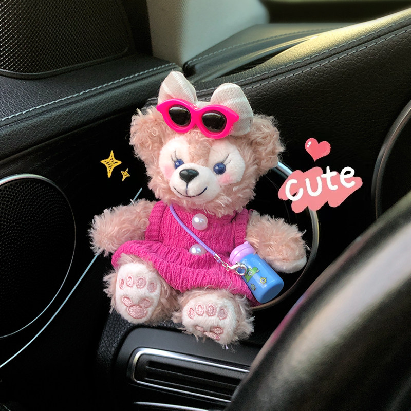 车载香薰汽车空调出风口装饰品2025新款公仔熊可爱摆件车内香氛女