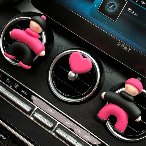 高级感轮胎小人车载香薰出风口