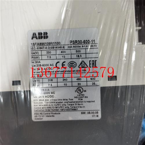 议价ABB软启动器控制器PSR30-600-11 拆机9成新