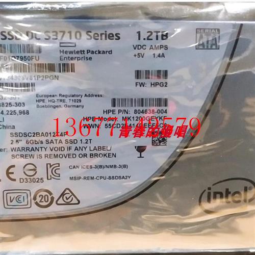 议价Intel/英特尔 SSD DC S3710 1.2T SSDSC2BA012T4 SATA 固态硬