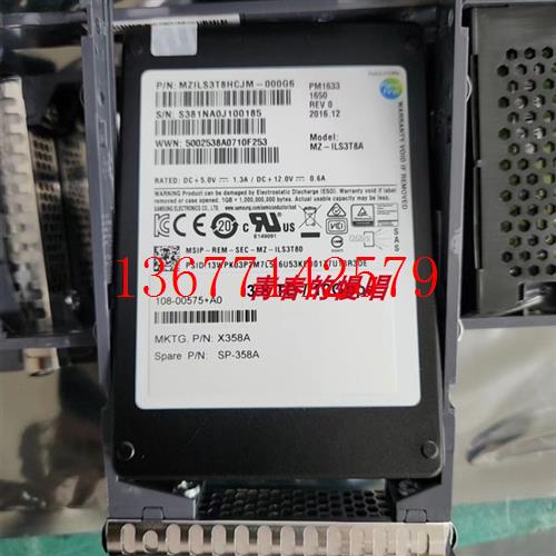 议价NETAPP X358A SP-X358A 3.8TB 12Gb SSD 108-00575 DS224C硬