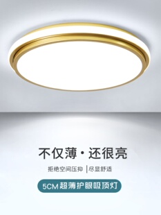 现代简约金色卧室灯斯堪 纳维亚矩形大气客厅吸顶灯房间灯