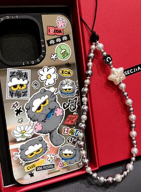 C家联名MagSafe磁吸权志龙ZOA灰猫咪贴纸适用iphone17手机壳16promax苹果15pro镜面14plus趣味13可爱12情侣