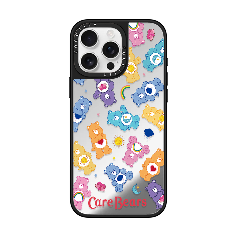 适用iPhone苹果16promax手机壳17/15pro/14软胶16plus奢华15硬壳16pro潮流17创意16化妆镜彩虹多只熊