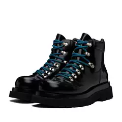 Martin Boots Men's Thick-Soled 2023 New Hiking Derby Shoes High-Top Genuine Leather Denim Short Boots Men's Lace-Up Outdoor Leather Boots