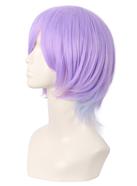 潼漫 扭曲仙境小美人鱼Epel浅蓝色渐变紫罗兰反翘短发卷发cos假发