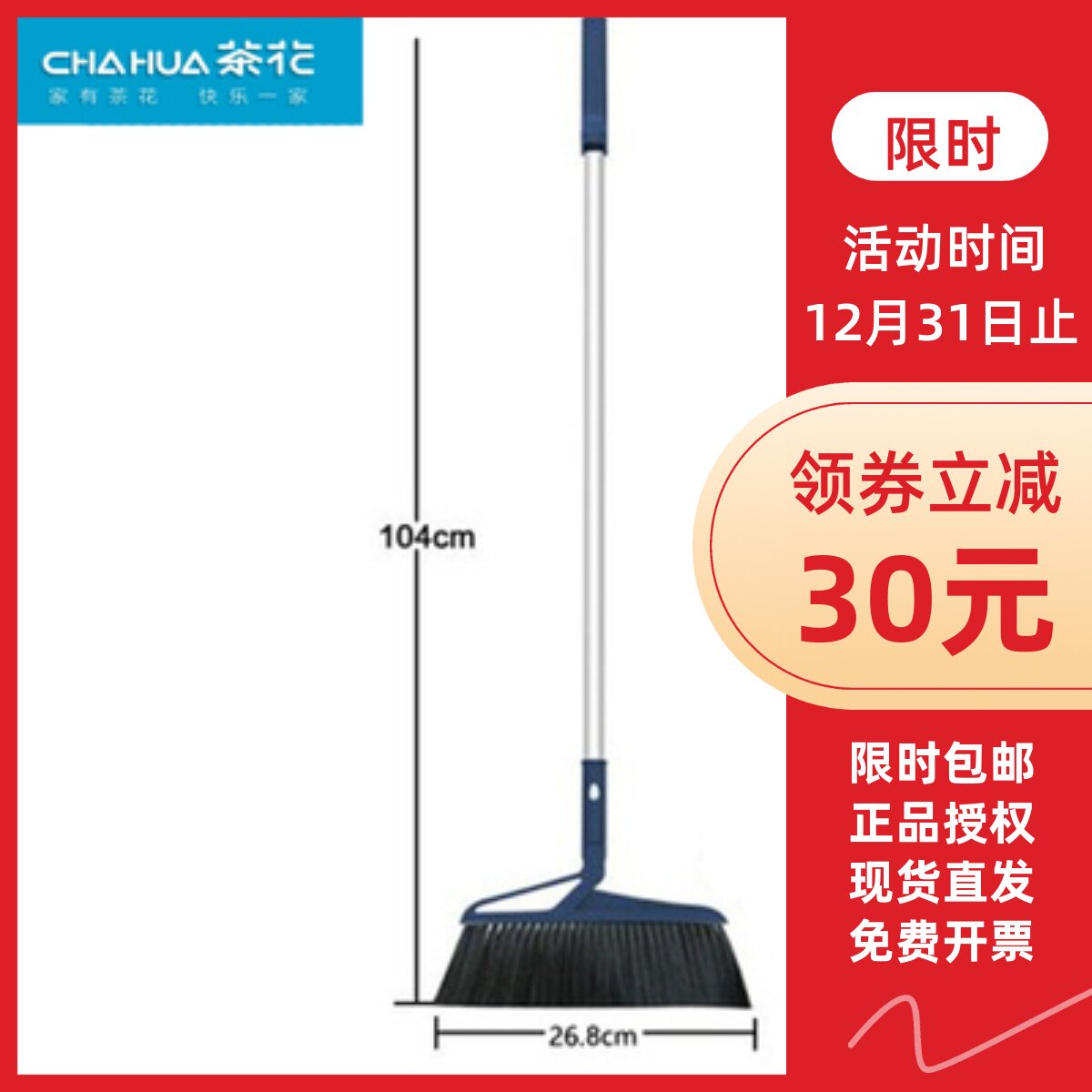 茶花通用单个塑料清洁软毛扫帚图片