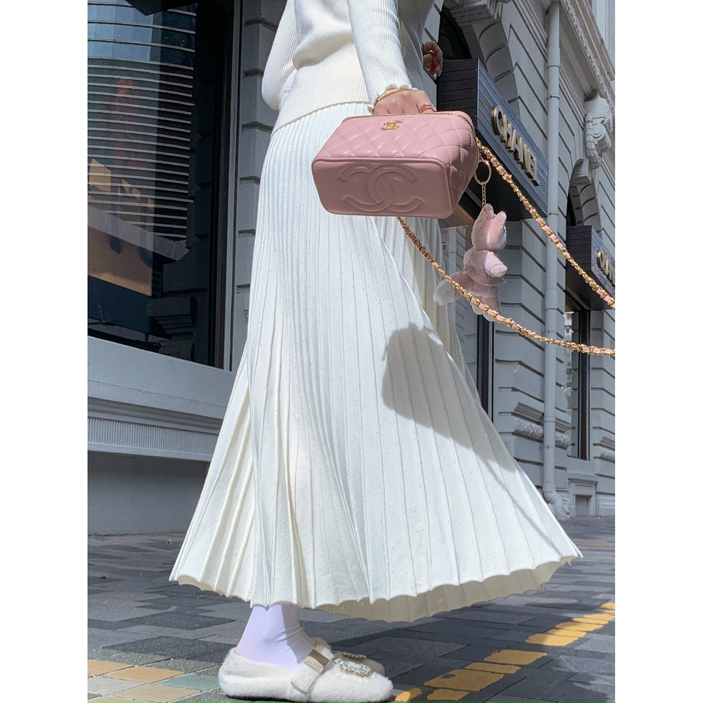 高腰A字半身裙女冬季百褶长裙