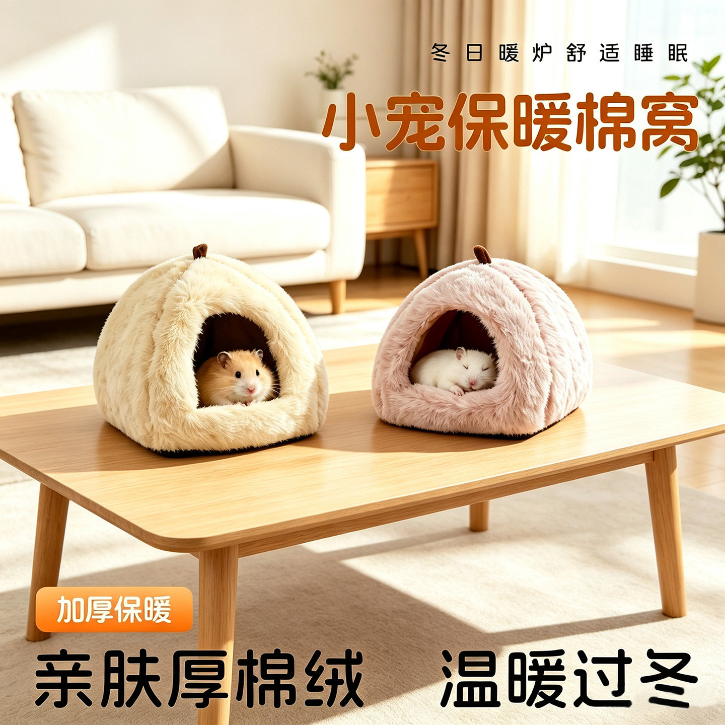 仓鼠冬季毛绒保暖躲避屋