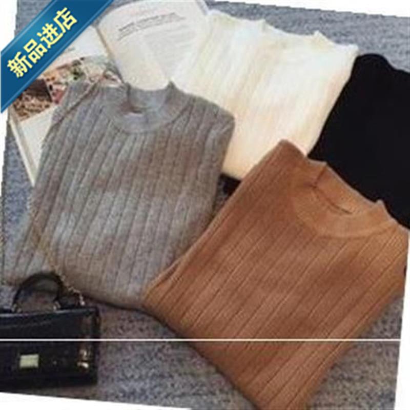 q啥都有韩版秋冬新品半高领针织衫女长袖套头修身紧身纯色螺纹毛|ruв категории Женская одежда, шерстяной свитер - от Buy2taobao.com для оказания профессиональной услуги покупки агента Taobao