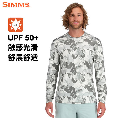 SIMMS夏季防晒服长袖T恤路亚速干