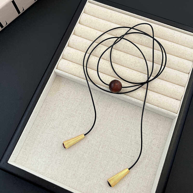 小众轻奢天然红虎眼石可叠戴项链