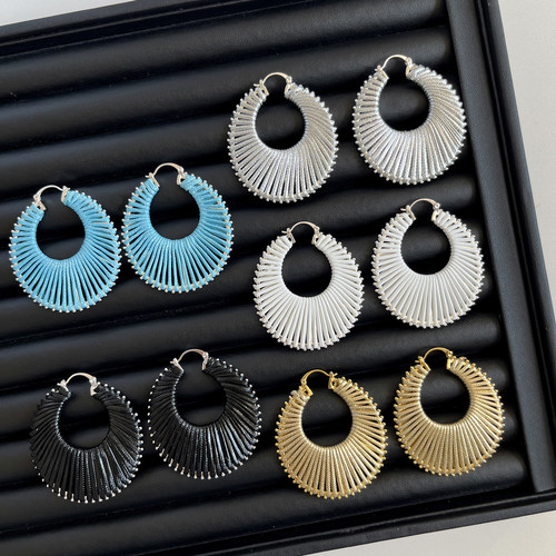 小众复古夸张手工编织耳环