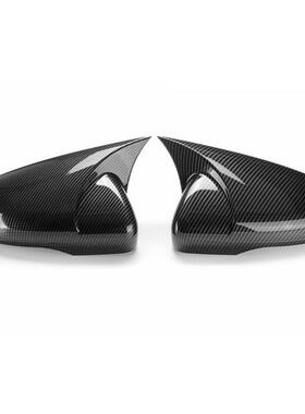 适用于大众高尔夫6 6R GTI MK6倒车镜外壳碳纤纹后视镜盖亮黑改装