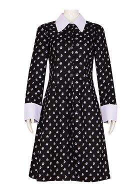 亚当斯一家cos星期三Wednesday影视同款cosplay黑色连衣裙万圣节