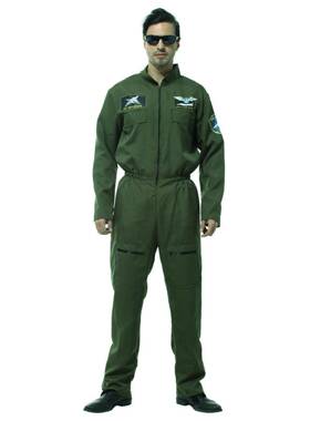 厂家直销万圣节成人cos宇航员空军飞行航天员表演服军绿色连体衣
