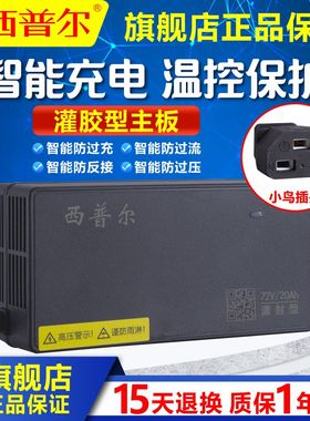 适用于小鸟电动车电瓶充电器60v20ah三横72v30ah插头西普尔23ah