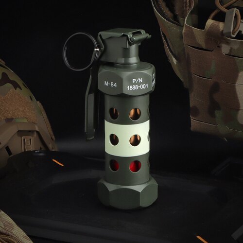 cos爆闪手雷m84闪光弹玩具仿真军迷模型影视道具拉环可弹震撼弹