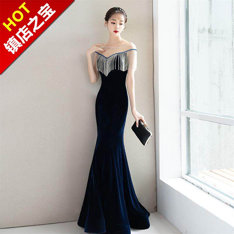 宴会晚礼服c2018新款冬季长款修身高贵优雅主持人礼服连衣裙女年|ruв категории Женская одежда, Cвадебные платья, платье/вечернее платье - от Buy2taobao.com для оказания профессиональной услуги покупки агента Taobao