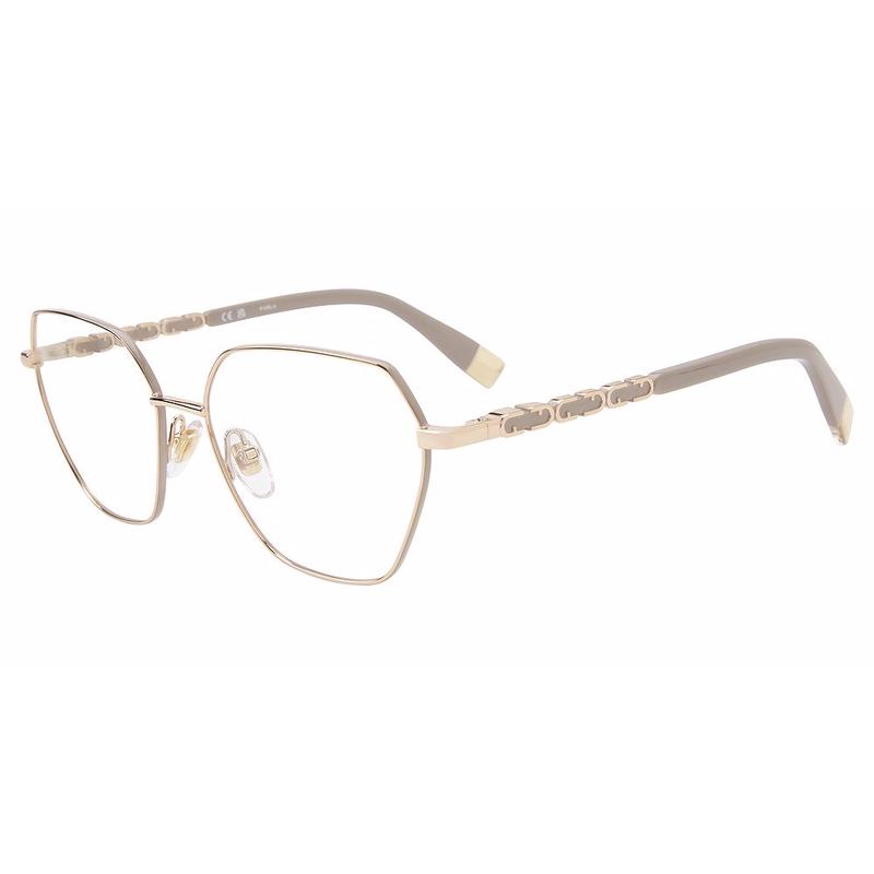 FURLA芙拉女士眼镜框蝴蝶形金属金色细框日常佩戴通勤眼镜架