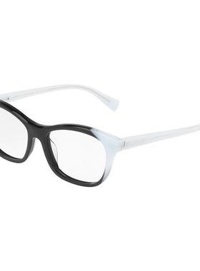 代购Alain Mikli女士眼镜框方形塑料黑白拼色透明镜腿日常佩戴