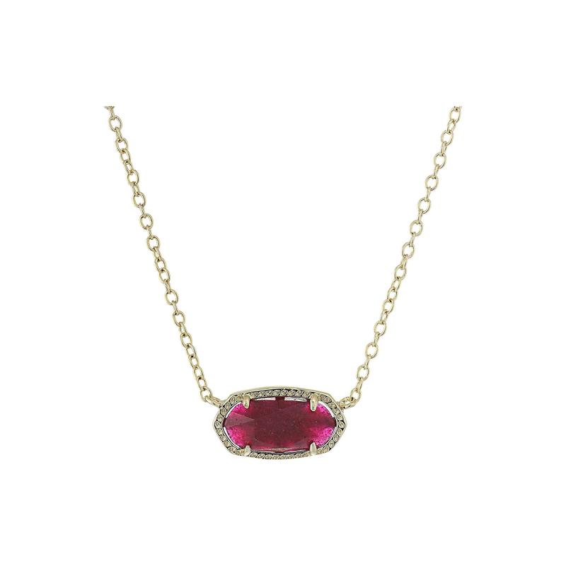 Kendra Scott吊坠项链女优雅简约百搭亮眼椭圆形吊坠红色宝石