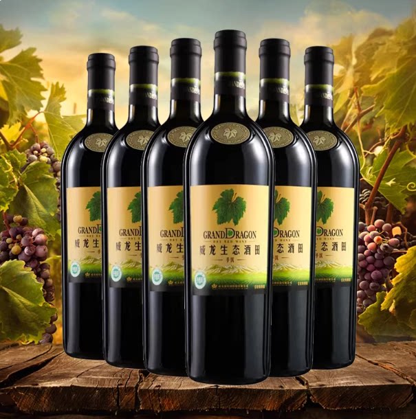 威龙手选生态干红葡萄酒6瓶装750ml优级酒田国产红酒