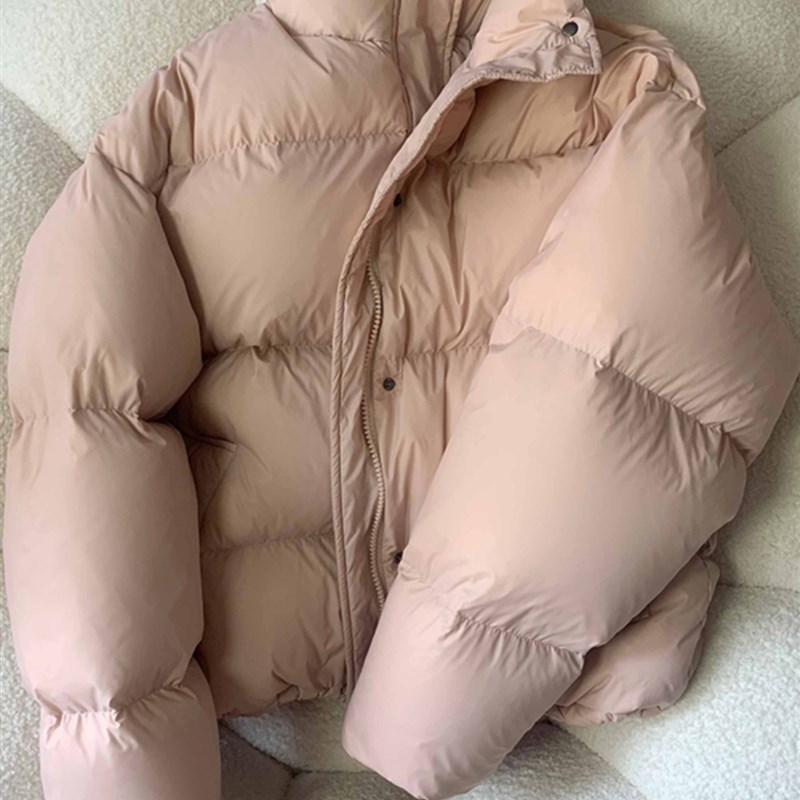 90白鸭绒羽绒服女小个子2025新款黑色短款面包服加厚保暖冬季外套