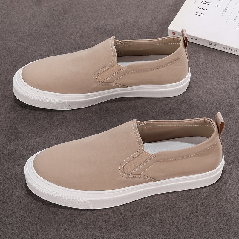 MessContiy Tsmr好脚感会说话~一脚蹬帆布鞋男透气懒人乐福鞋