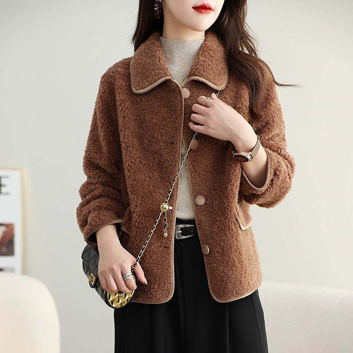 羊剪绒大衣女小香风短款2025新款皮毛一体羊羔毛毛皮草外套女冬,女装/女士精品,派克服,淘宝优惠券,粉丝福利购,淘宝优惠卷